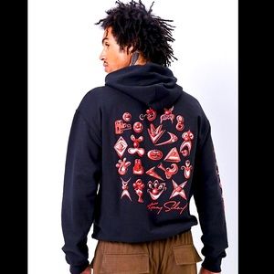 NEW Kenny Scharf Pullover Hoodie Sweatshirt Small. 27”L 19”W. Stores Sold Out